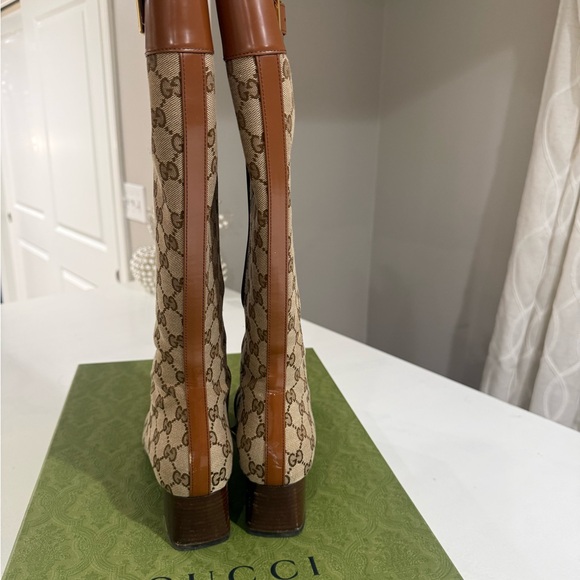 Gucci Women's Tan and Brown Heeled Boots - Picture 3 of 6